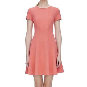 Rebecca Taylor Short Sleeve Knit Pique‎ Dress in Coral sz 2